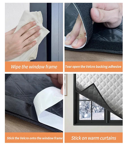 Side Zipper Cotton Curtain — Double-Layer Thickened, Windproof & Cold-Resistant Home Curtain, Customizable