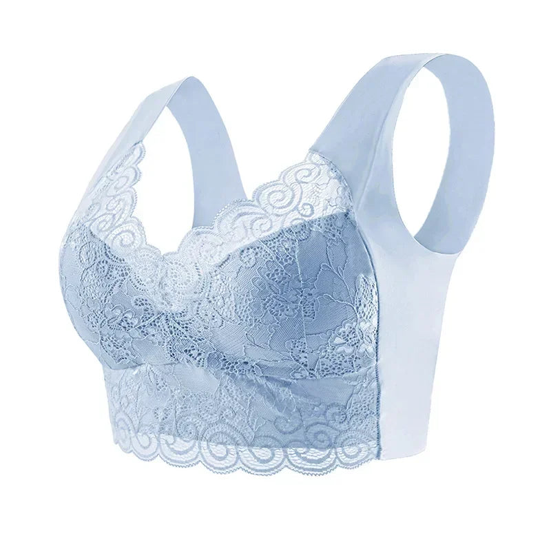 Ice Silk Seamless Lace Bra Top — No Steel Ring Comfortable Support Underwear, Large Size Sleep Bra Vest Bralette