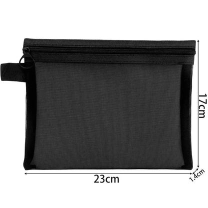 1/3PCS Black Mesh Clear Cosmetic Bag Set Portable Travel Makeup Toiletry Organizer Pouch Storage Case