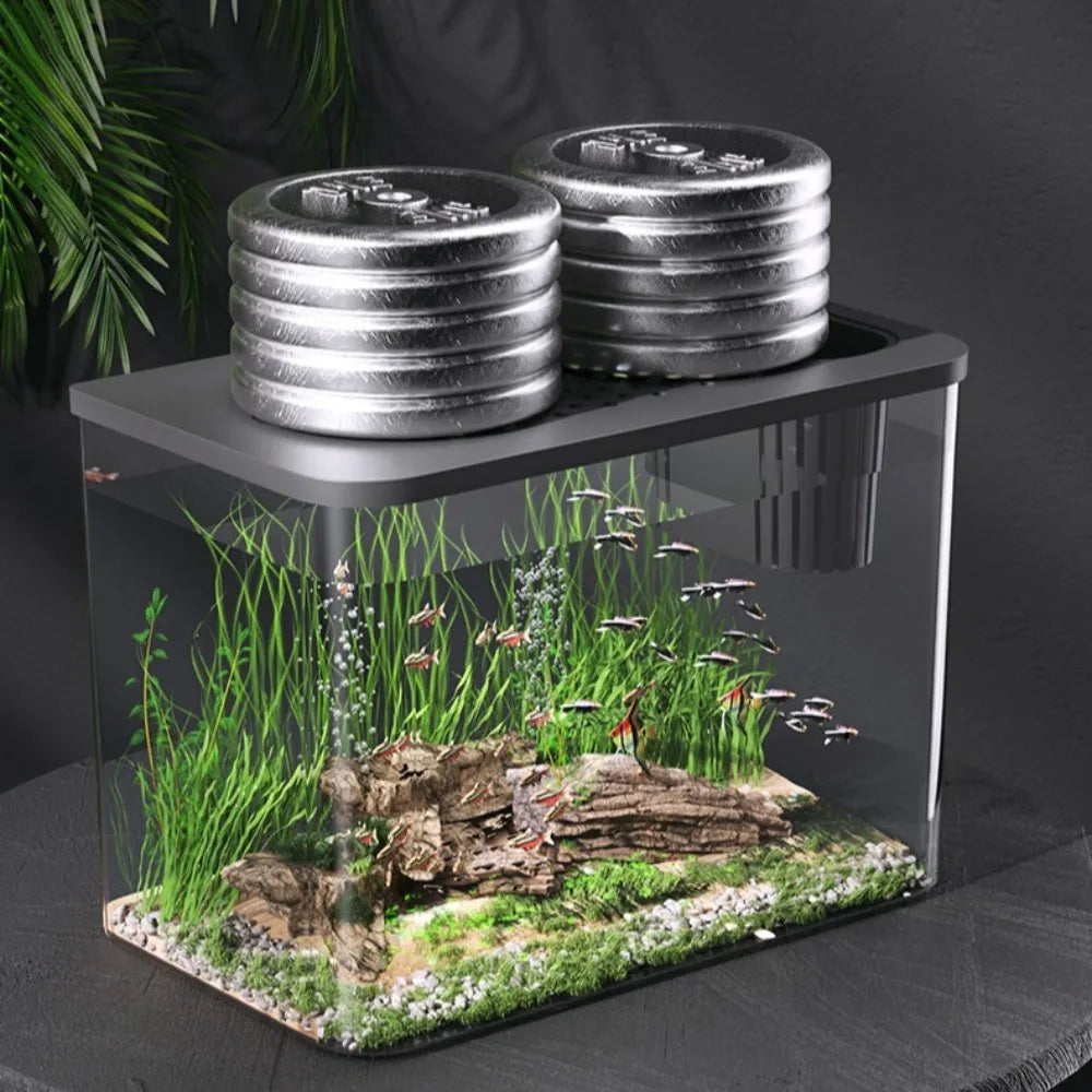 Transparent PET+ABS Fish Tank with Lid – Drop-Resistant Hydroponic Turtle Aquarium for Home