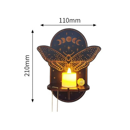 Wooden Wall Shelf Display Stand - Hanging Candle Holder & Decorative Home Storage Shelf