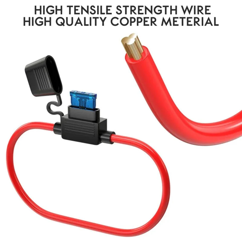 5/10Pcs 12V 30A Mini Blade Fuse Holder - In-Line Adapter with Splash-Proof Design for Car Sockets & Wire Cutoff Switch