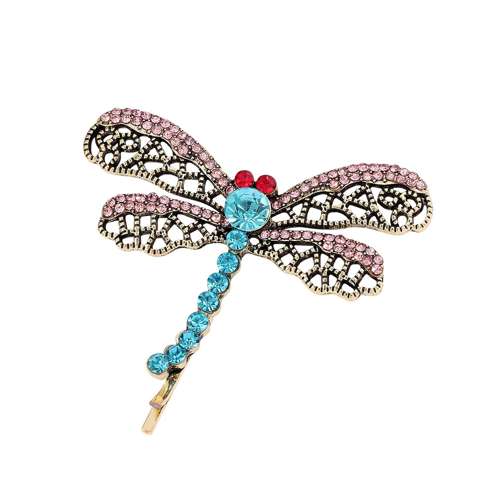 Cartoon Dragonfly Hair Clips - Fashionable Metal Hairpins and Barrettes for Women and Gifts