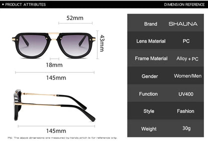SHAUNA Retro Oval Sunglasses – Luxury Punk UV400 Shades for Women & Men