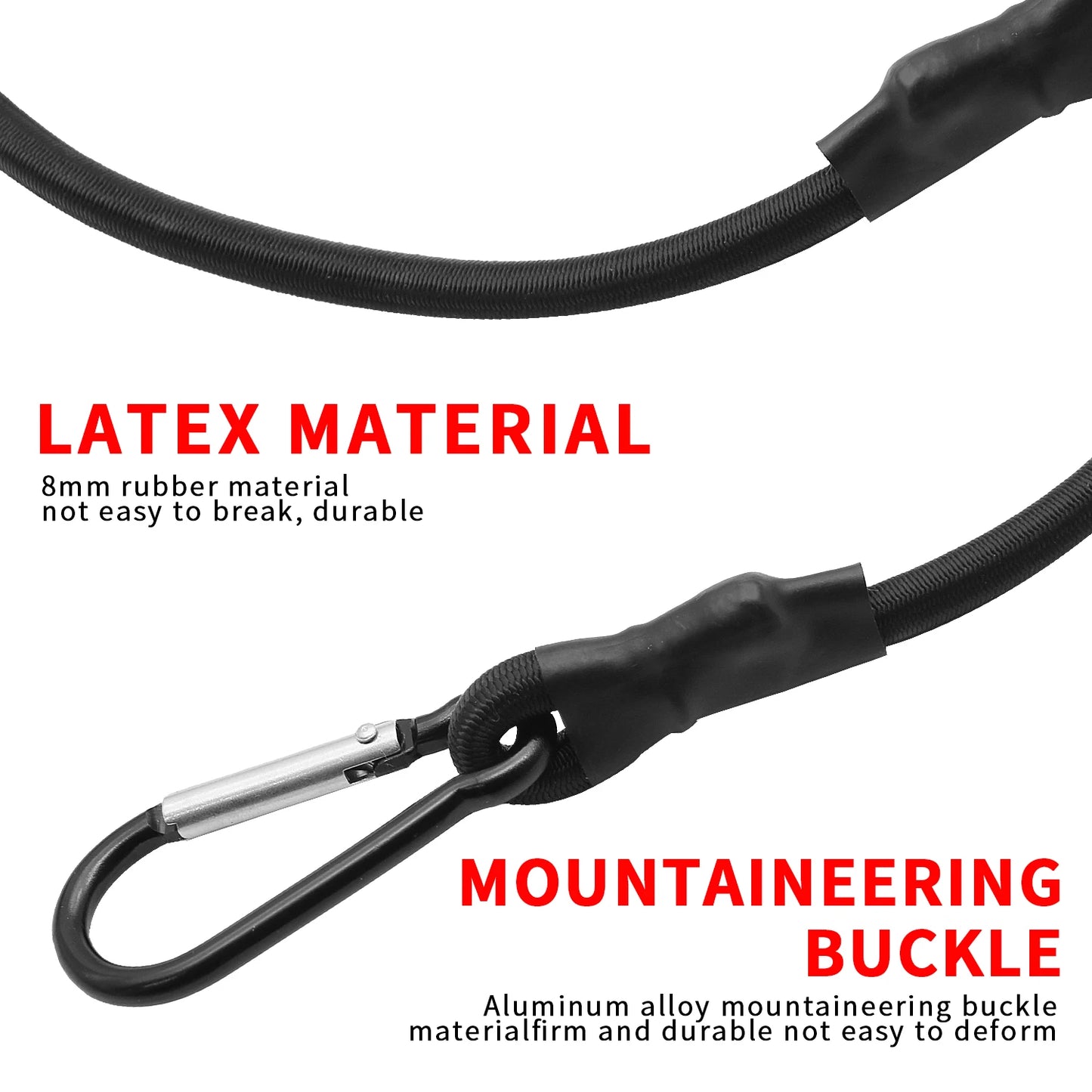 Baiann Stretch Elastic Bungee Cords with Hooks - 30/60/90/120/150cm for Bikes, Car Luggage, Roof Rack, & Tie-Downs