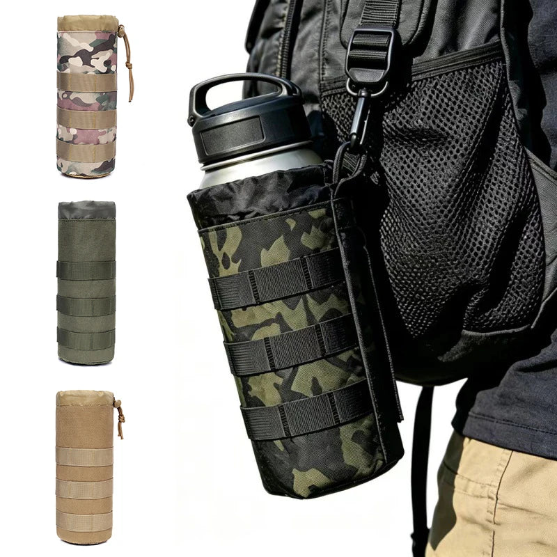 MOLLE Tactical Water Bottle Holder 600D Nylon Pouch for Hiking, Camping, Hunting & Outdoor Use