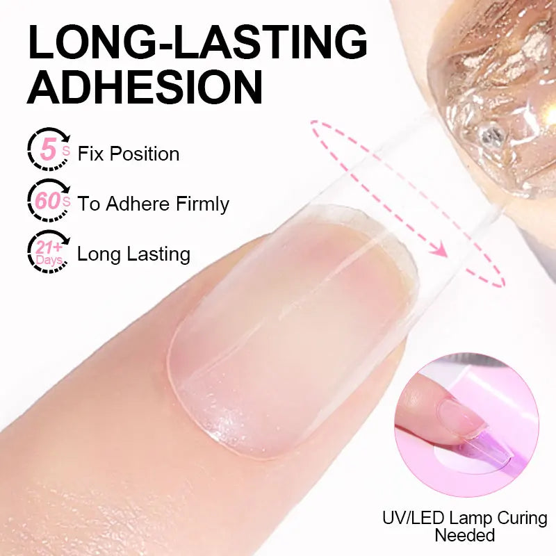 Limegirl Nail Tips Glue Gel 7.5ml - UV Gel for False Nails, Manicure & Hybrid Gellac Multi-Function Strong Gel Polish