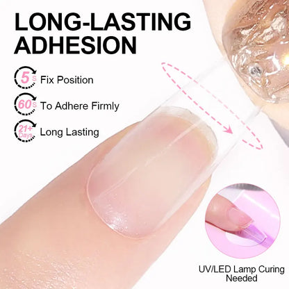 Limegirl Nail Tips Glue Gel 7.5ml - UV Gel for False Nails, Manicure & Hybrid Gellac Multi-Function Strong Gel Polish