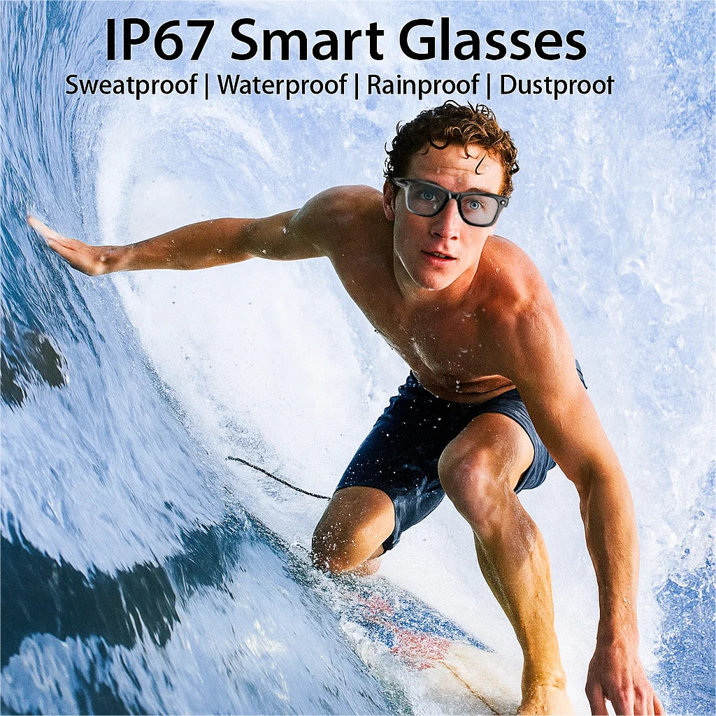 Smart Bluetooth Glasses for Men & Women — AI Translator 140 Languages, Anti-Blue Light, Camera & Speaker for Travel and Meetings