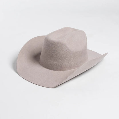 100% Wool Western Cowboy Hat – Casual Felt Cowgirl Hat for Men & Women, Autumn & Winter Outdoor Sunshade Fedoras Top Hat