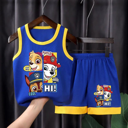 PAW Patrol Kids Sports Set - Quick Dry Mesh Basketball Vest & Shorts Outfit for Boys and Girls