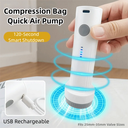 Rechargeable Mini Vacuum Pump - Portable Low-Noise Electric Suction Pump for Travel Clothes Storage Bags and Space-Saving Packing