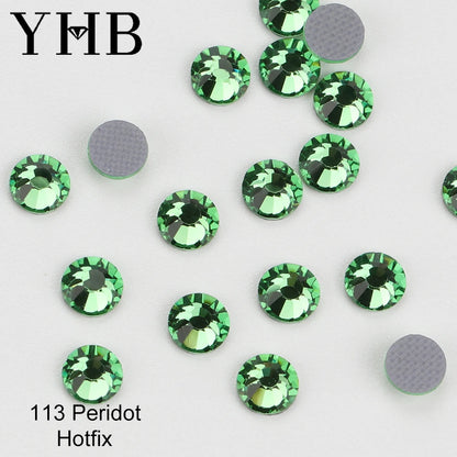 YHB 101-127 Hotfix Crystal Rhinestones - Glitter Glass Flatback Gems for Bags, Shoes, Garments, Phone & Nail Art DIY