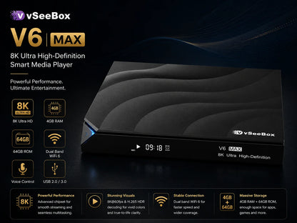 vSeeBox V6 Max Media Streaming Device + Free S7 Pro - Combo Deal with US Shipping