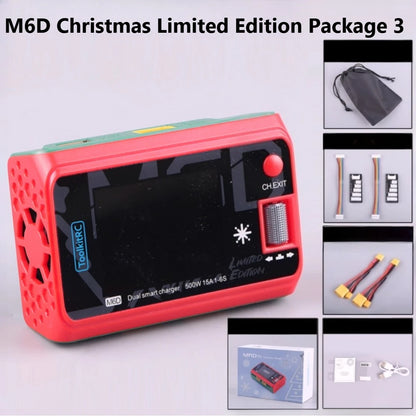 ToolkitRC M6D 500W Smart Charger - 15A Dual DC Charger & Discharger for 1-6S LiPo, LiHV, Li-Ion, NiMH & Pb Batteries