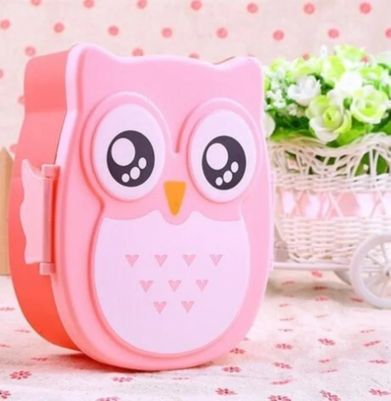 Portable Plastic Children’s Bento Box – Lunch Box Food Container with Carton Design, Dinnerware & Cutlery Set