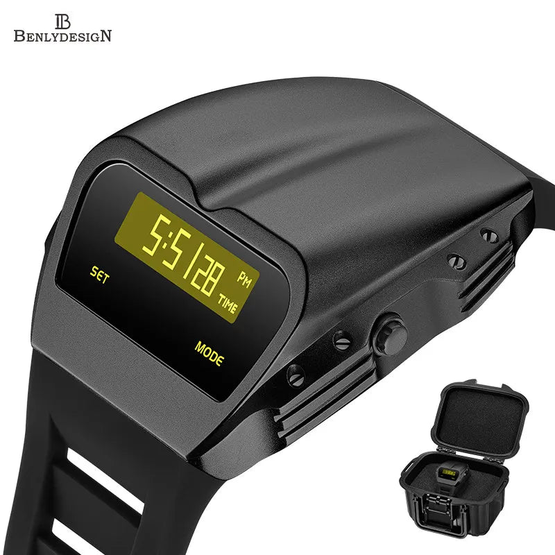 Men’s Retro Digital Watch - Waterproof Electronic Wristwatch with Vintage Style