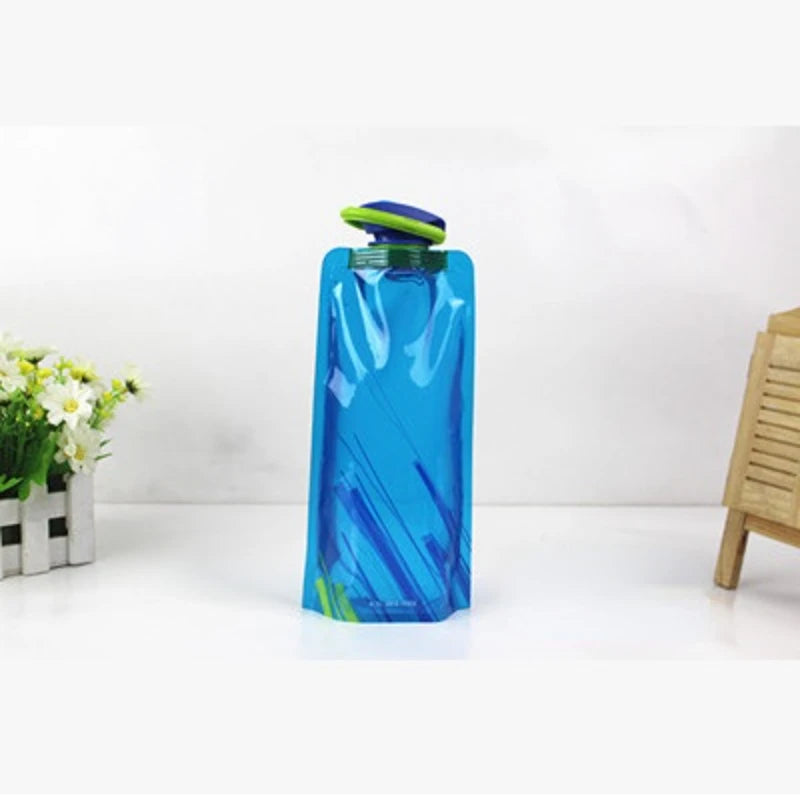 1Pc Portable Foldable Water Bag - Ultralight Soft Flask Bottle for Outdoor Sports, Hiking, Camping, Folding Water Bucket