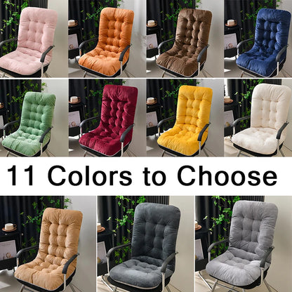 Ultra-Soft Velvet Lounge Chair Cushion – Strap Design Rocking Chair Pad with Anti-Slip Particles for Autumn & Winter Comfort