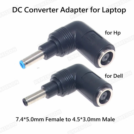 DC Power Adapter Plug - 7.4x5.0mm Female to 4.5x3.0mm Male with Pin Converter for HP & Dell Laptop Notebook