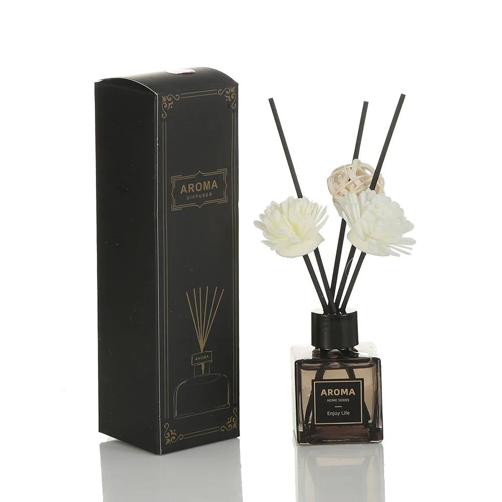 50ml Diffuser & Scent Candle Set – High-Quality Aromatherapy Essential Oils with Lime & Basil Gift Box for Home Decor