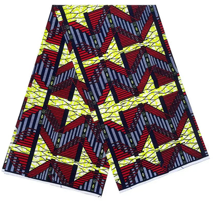 Cotton Batik Ankara Fabric - 100% African Wax Print Bronzing Golden Fabric 6 Yards for Dresses & Crafts