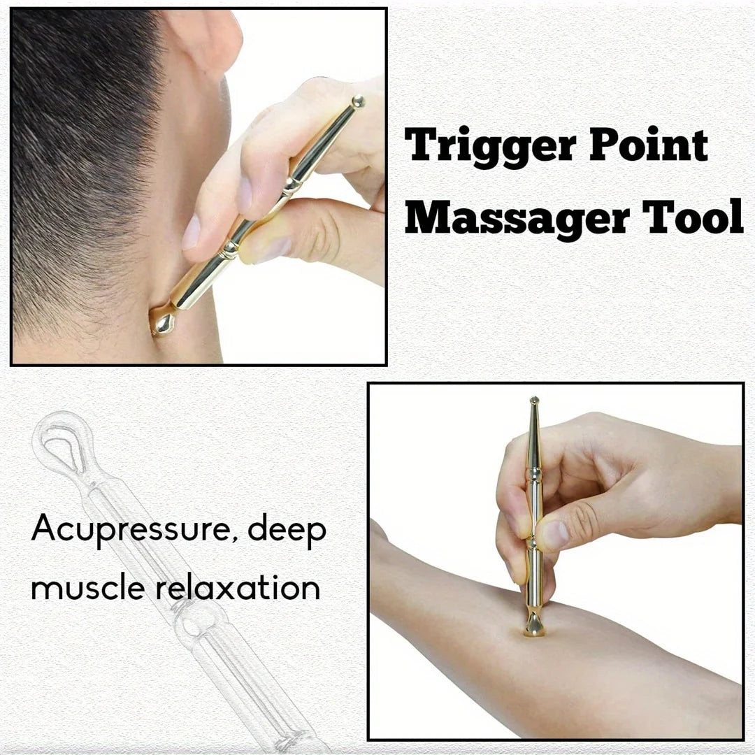 Acupuncture Pen Reflexology Tool | Stainless Steel Acupressure Massager for Body Pressing Points
