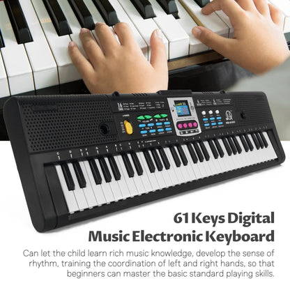 61 Key Digital Piano Keyboard - Multifunction Electric Piano with Microphone for Kids, Students & Beginners