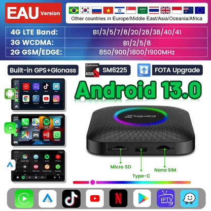 Carlinkit CarPlay AI Box — Qualcomm 6125 8-Core, Android 13, Wireless & Wired CarPlay, Android Auto for OEM Cars