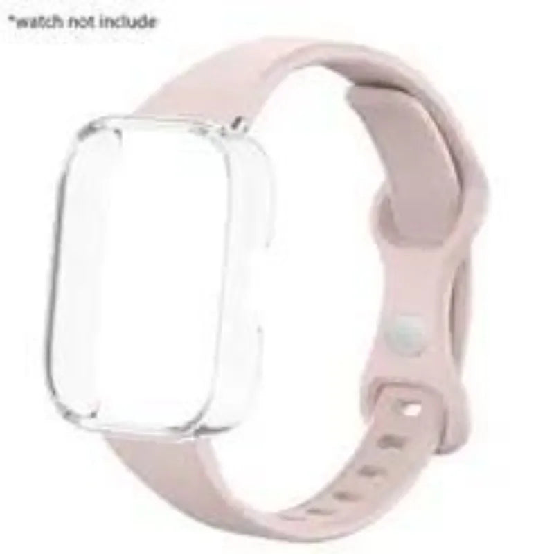 Slim Silicone Strap & Case - Soft Matte Protective Cover Bracelet for Redmi Watch 6/5/4 Active & 5 Lite