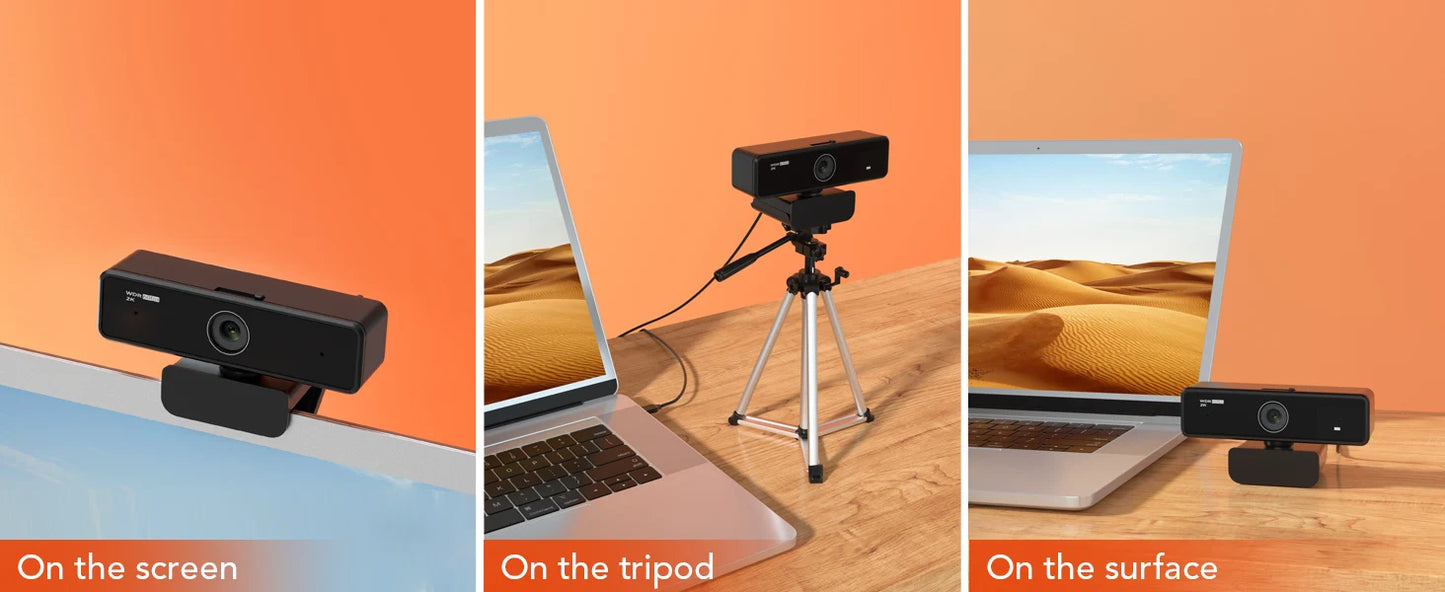 NUROUM V11 2K Webcam with Dual Microphones – 1080P 60fps & 1440P 30fps USB Camera for PC & Laptop