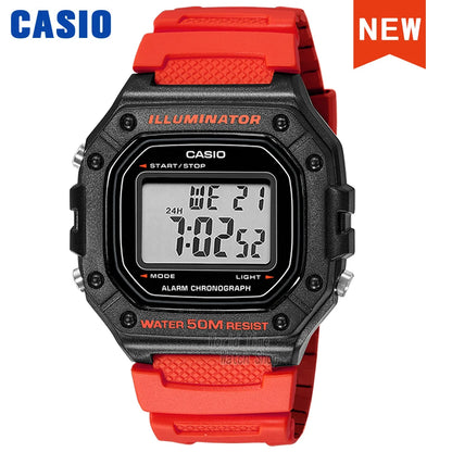 Casio W-218 Series Digital Sports Watch - Waterproof Outdoor Multifunction Electronic Wristwatch