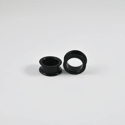 Pair of Supersize Black Silicone Double Flared Ear Tunnel Plugs — Flesh Gauge Expander Stretchers for Piercing