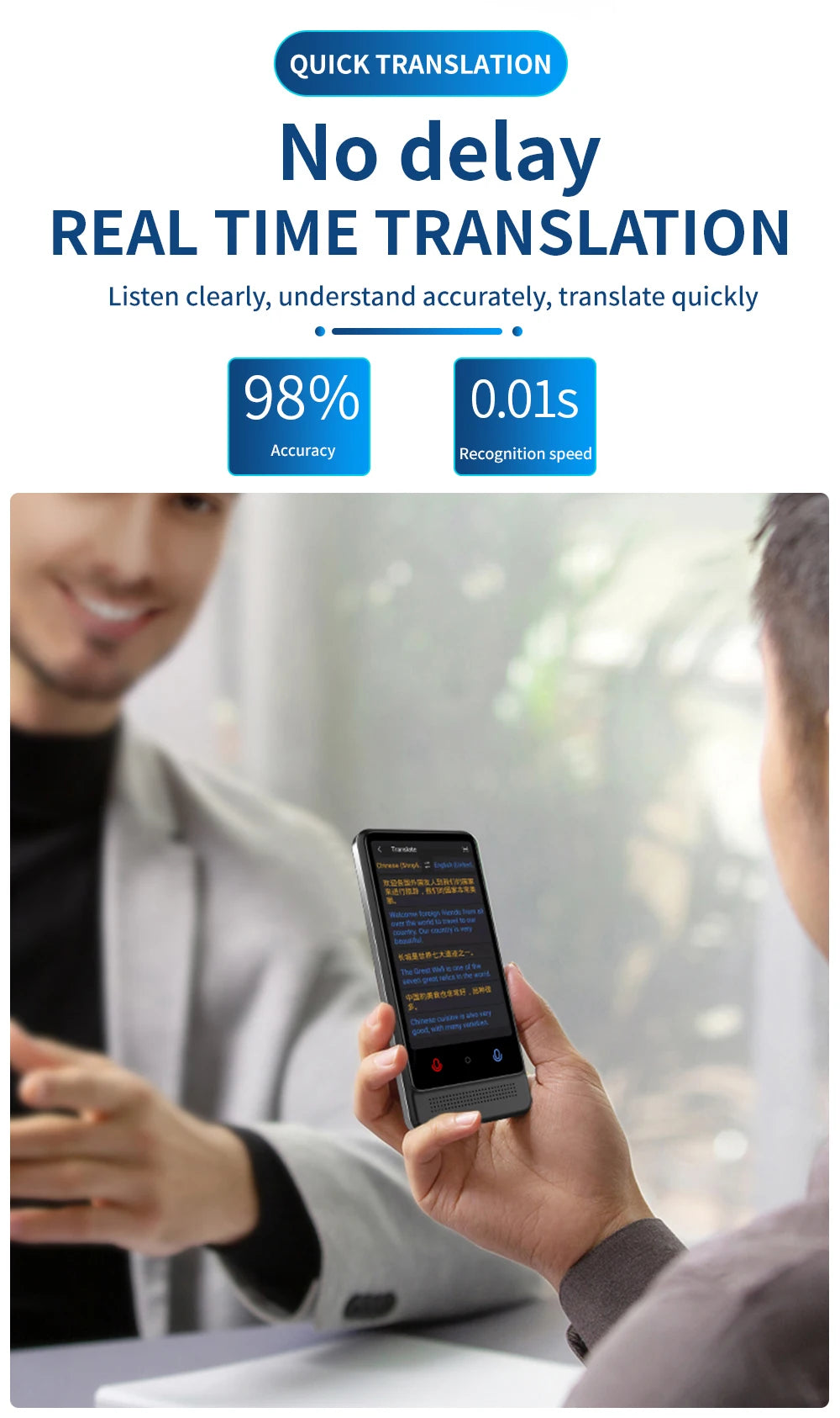 Intelligent Offline Translator – 137 Languages, AI ChatGPT Translation Device for Polish, Ukrainian, Turkish, Russian & More