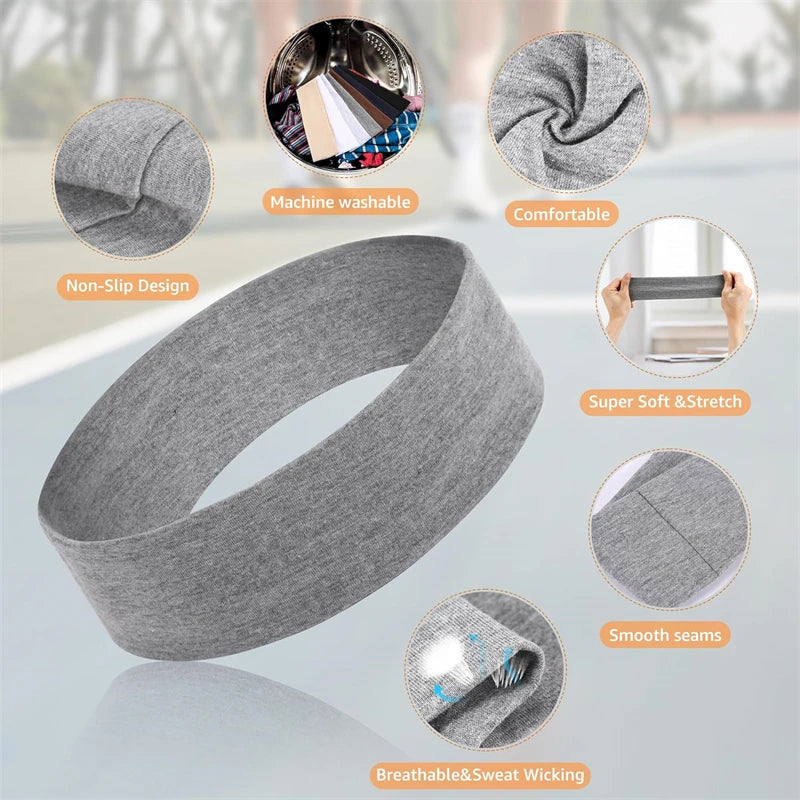 7pcs Summer Sports Yoga Headbands for Women – Adjustable Elastic Sweat-Absorbent Hair Bands, Solid Headbands for Men & Women Running
