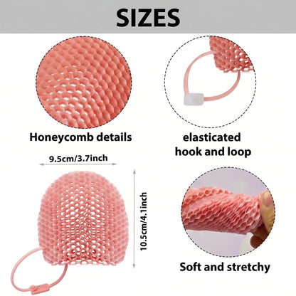 Honeycomb Exfoliating Shower Finger Caps - Breathable Skin Cleansing Scrubbers