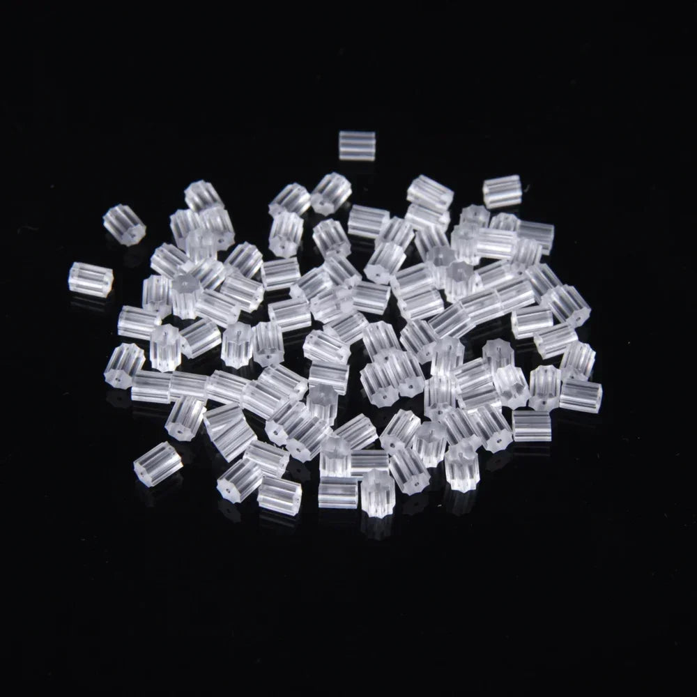 50–2000PCS Soft Silicone Earring Back Stoppers – Clear Rubber Stud Earring Safety Backs, DIY Jewelry Findings Accessories for Secure Fit