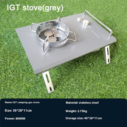 Lohascamping Lightweight Camping Folding Table – Multifunctional IGT Roll Table with Adjustable Legs for BBQ & Desktop Burner