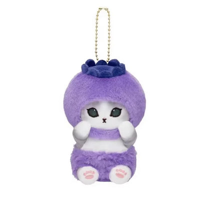 Yoyo Japanese Style Mofusand Plushie Shark Cat Keychain — Cute Fruit & Vegetable Soft Pendant Gift for Girls