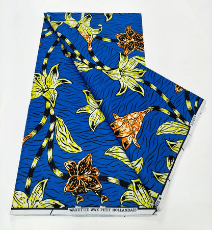 African Real Wax Print Fabric - 100% Cotton Nigerian Ankara Sewing Material for Party Dresses