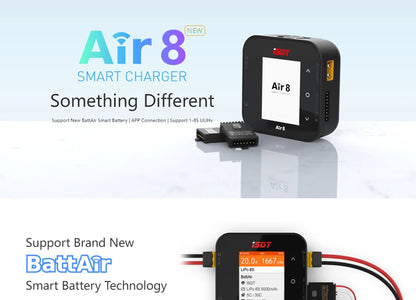 New ISDT Air8 Lipo Power Balance Battery Charger – 20A 500W DC, 1-8S Li-Po, Li-Hv, Li-Ion, Li-Fe, NiMH, Ni-Cd, Pb Discharger