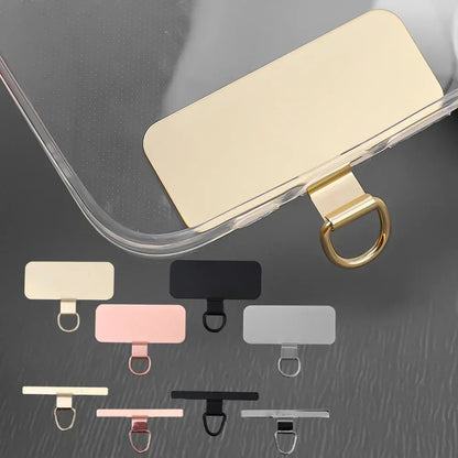Universal Metal Phone Lanyard Gasket Patch – 1/4PCS Ultra-Thin Mobile Sling Rope, Card Clip Strap & Hang Cord Tab