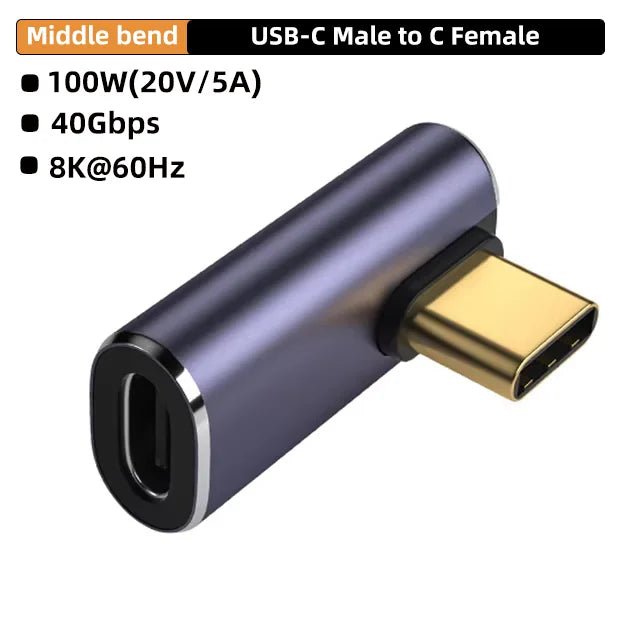 USB-C 4K OTG Adapter - 100W Fast Charging 40Gbps Data Transfer Extension Connector