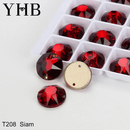 YHB XIRIUS AB Moonlight Glass Crystal — Flatback Sew-On Rhinestones for Garments, Clothes & Bags