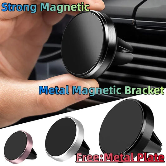 Magnetic Car Phone Holder - Air Vent Smartphone Mount Stand for iPhone, Samsung, Xiaomi & GPS Devices