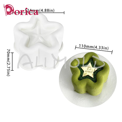 Dorica Silicone Baking Mold — Round, Heart, Star & Square Bento Cake, Chocolate, Mousse, Soap & Candle Moulds for Kitchen Bakeware