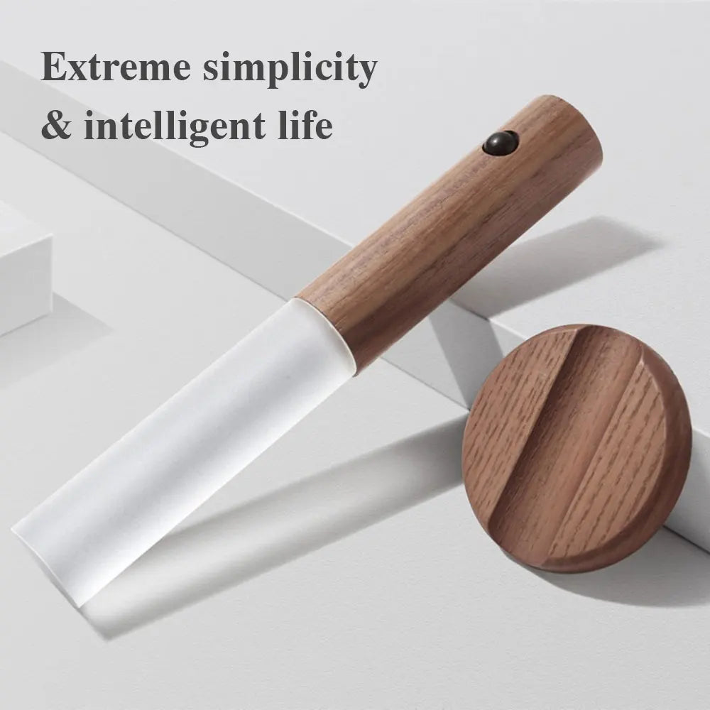 LED Wood USB Night Light: Magnetic Wall Lamp for Kitchen, Closet, Bedroom - Versatile Bedside and Staircase Lighting Solution