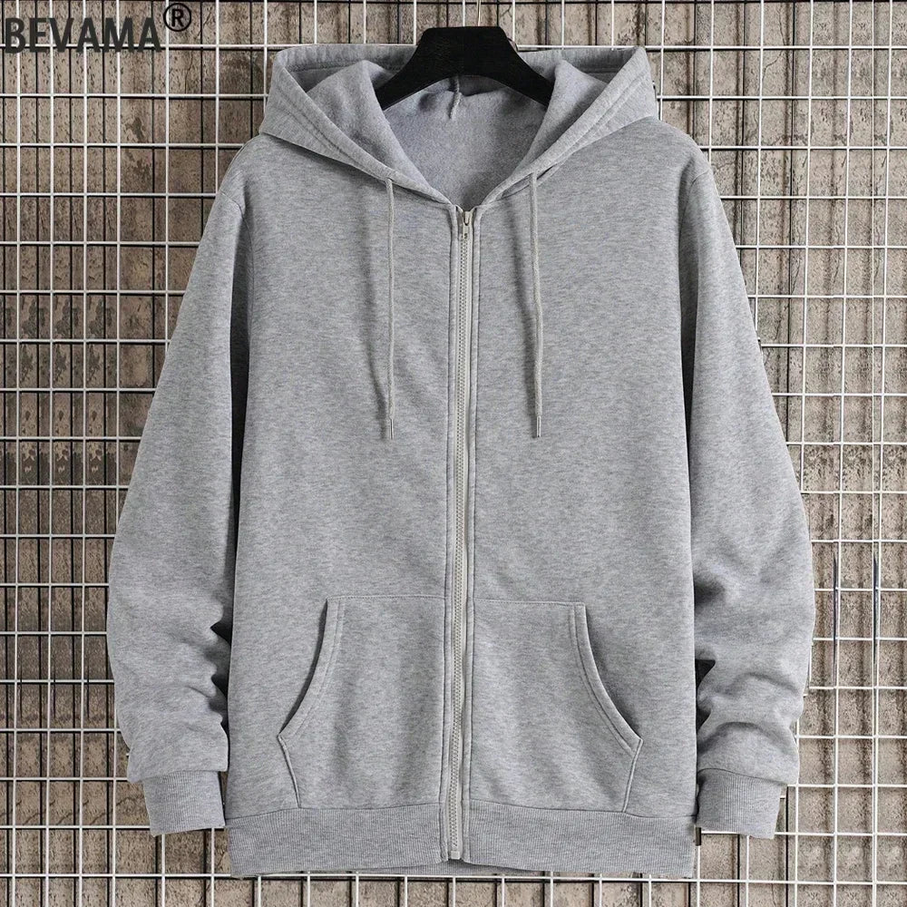Unisex Oversized Fleece Zipper Hoodie – Y2K Harajuku Style Casual Jacket for Men & Women – Spring, Autumn & Winter Sweatshirt
