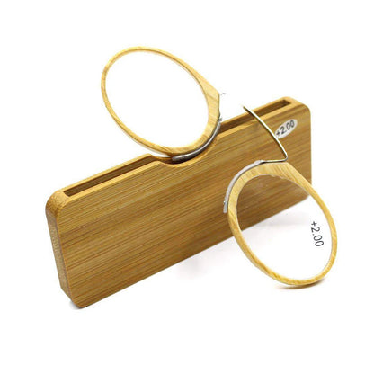 NONOR Magnifying Nose Clip Reading Glasses - Ultralight TR90 No Arm Portable Eyewear with Case +1.0 to +3.0 Lens
