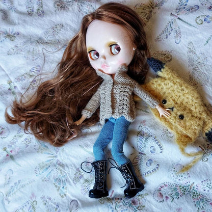 Tilda 3.2cm Doll Boots — 1/6 Mini Leather Shoes for Blythe, Azone & BJD Dolls